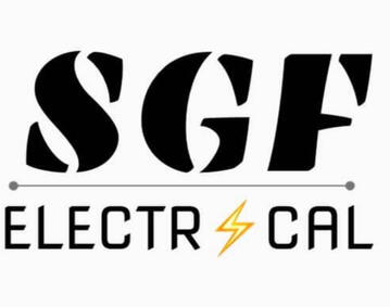 SGF Electrical Contractors logo, expert electricians in Kennoway, providing residential, commercial, and industrial electrical services in Leven and across Fife